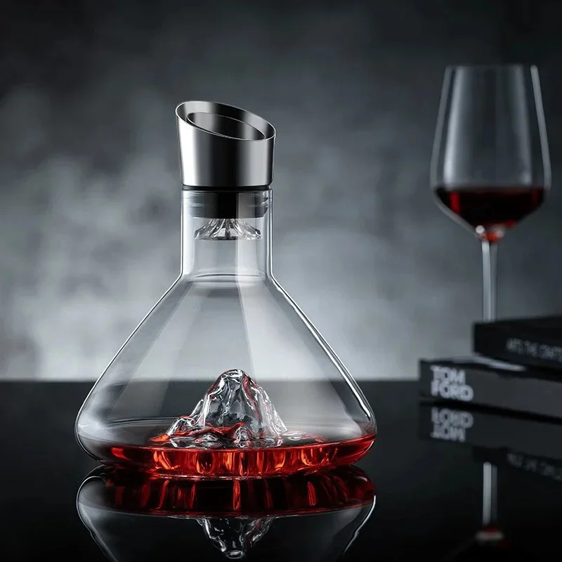 European Iceberg Waterfall Wine Decanter Transparent Lead-Free Crystal Glass Wine Dispenser Barware Quick Decanters