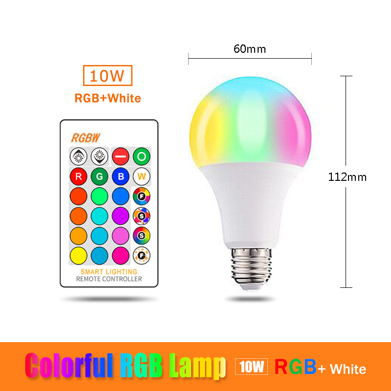 15W Bluetooth Smart Bulb LED 5W 10W RGB Magic Lamp E27 Color Change Light Bulb Smart Home Lighting Compatible IOS/Android: RGBW E27 10W