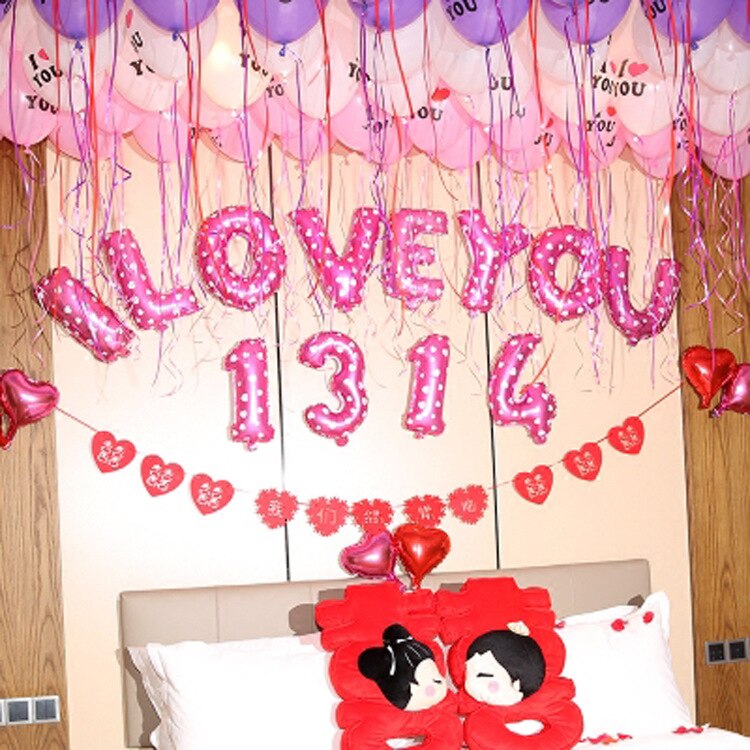 I Love You Ballon 16Inch I Love U 1314 Brief Ballonnen Wedding Party Decoratie Arrangement Aluminiumfolie Ballonnen