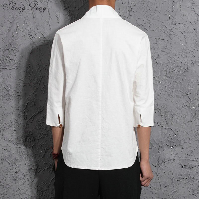 traditionellen chinesischen bluse hemd kleidung für männer oben orientalisch Mandarin kragen hemd leinen männlichen Kimono Outfit kleidung G197