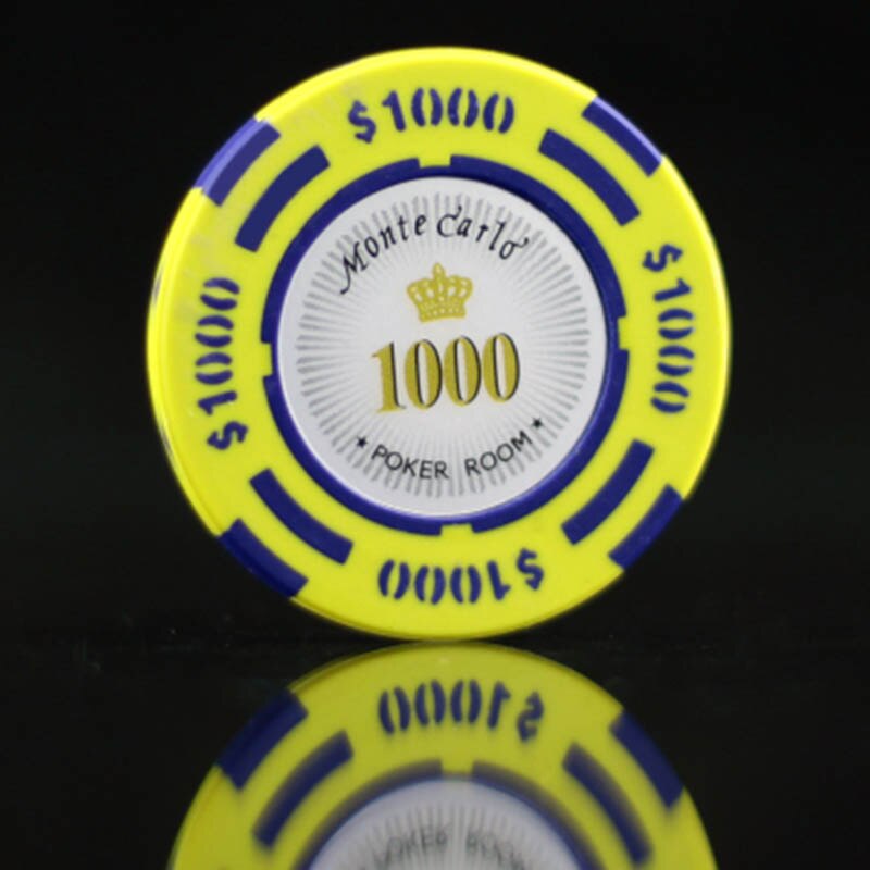Lote de fichas de póker de Monte Carlo, hoja de 14g de arcilla, etiqueta de planchado, Casino, habitación, jugador de póker, love it, 25 unidades: 25pcs 1000