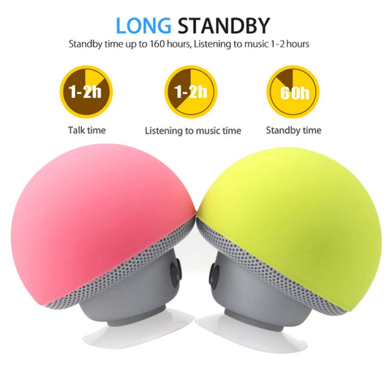 Mini haut-parleur Portable, sans fil, Bluetooth, champignon, avec Microphone, pour PC, téléphone, enceintes stéréo, étanche