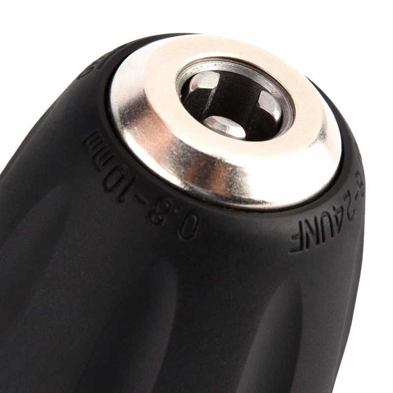 0.8-10MM Keyless Drill Chuck Quick Change Adapter 3/8‑24UNF With 1/4" Hex Chuck Adapter