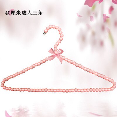 5pcs/lot 20cm/30cm/40cm Children Plastic Pearl Hanger Baby Hangers For Clothes Kids Plastic Cloth Hanger Child Clothes Rack: 40cm pink