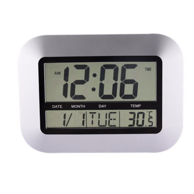 Large Display Atomic Digital Wall Clock With Indoor And Outdoor Temperature
