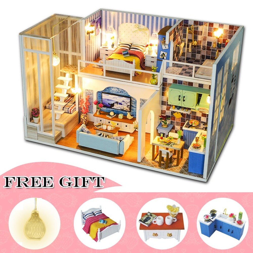 Cutebee Poppenhuis Meubels Miniatuur Poppenhuis Diy Miniatuur Huis Kamer Box Theatre Speelgoed Voor Kinderen Casa De Boneca J19