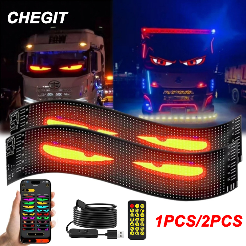 Dämon Augen Auto LED Logo APP LED Matrix Pixel Tafel Nachtlicht DIY Programmierbare flexibel LED Anzeige für Auto Lkw Zubehör