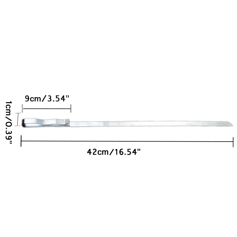 Ruostumattomasta teräksestä valmistetut grillivartaat litteät kebab-grillivartaat grillineula pitkä liha grillitikku grillitarvikkeet retkeily ulkotyökalu 42cm/16.54 "
