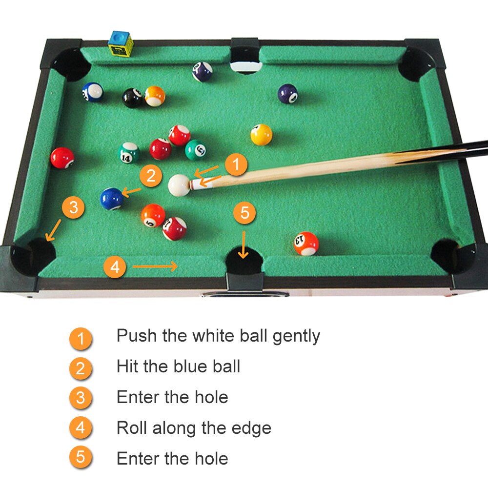 Lixada Kids Mini Billiards Pool Ball Set Indoor Billiard Game Table with Sticks Balls for Boys Girls Billiard Balls