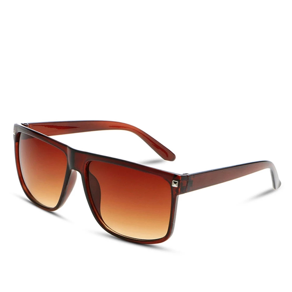 Nyaste fyrkantiga klassiska solglasögon herr märkessolglasögon vintage oculos  uv400 oculos de so: Brun