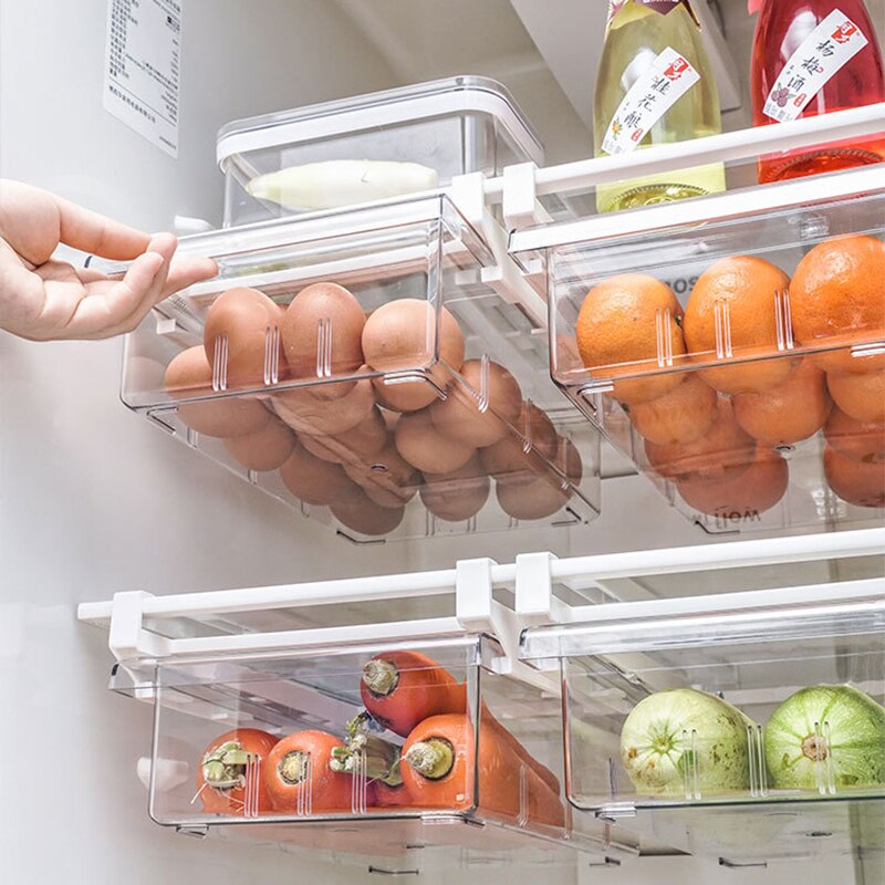 Réfrigérateur dessiner 1/4/8 compartiment réfrigérateur tiroir organisateur Transparent réfrigérateur bac de rangement conteneurs pour garde-manger congélateur