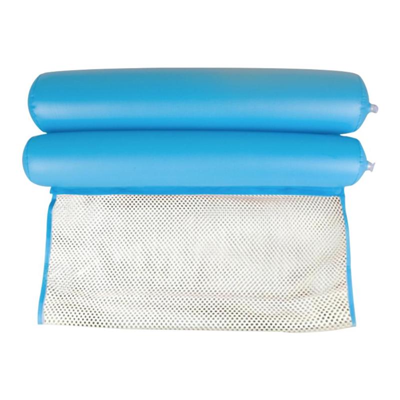 Outdoor Foldable Water Hammock Swimming Pool Increase Inflatable Air Mattress Beach Lounger Floating Sleeping Bed Chair Hammock: Type D Light Blue