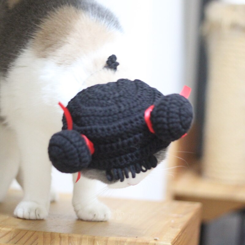 Ubranka dla kotów szczeniaczek kot śmieszne włosy kostium zimowy ciepły pluszowy kot kapelusz dla małych psów kotek odzież N62