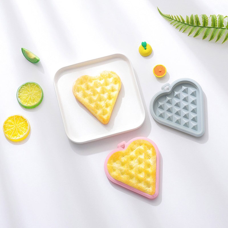 Materiale resistente alle alte Temperature stampi per cialde in Silicone cuore rotondo quadrato stampo per dolci da forno stampi per biscotti al cioccolato