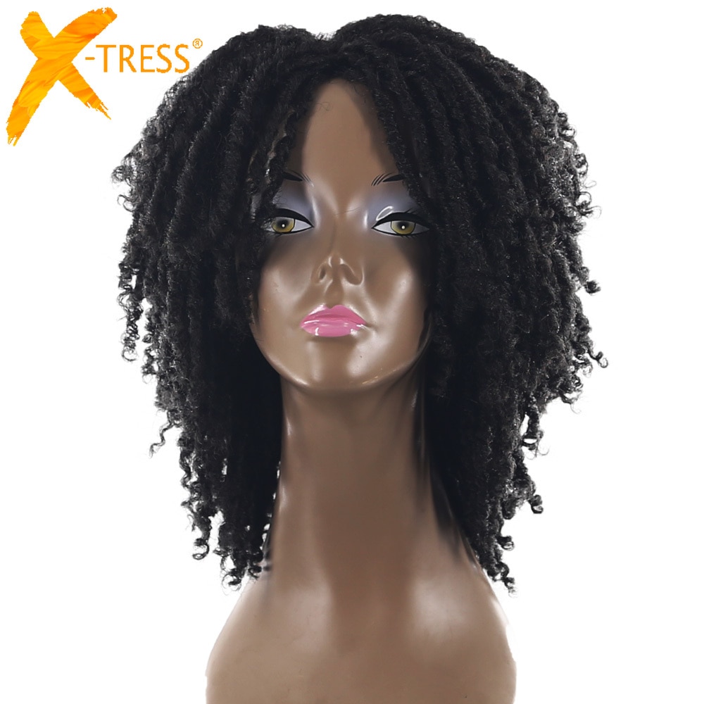 X-tresse Faux Locs kurz Bob Zöpfe Perücken Dreadlock häkeln Twist geflochten Synthetik Perücke Pro Schwarz Frauen 10Zoll Maschine gemacht Perücke
