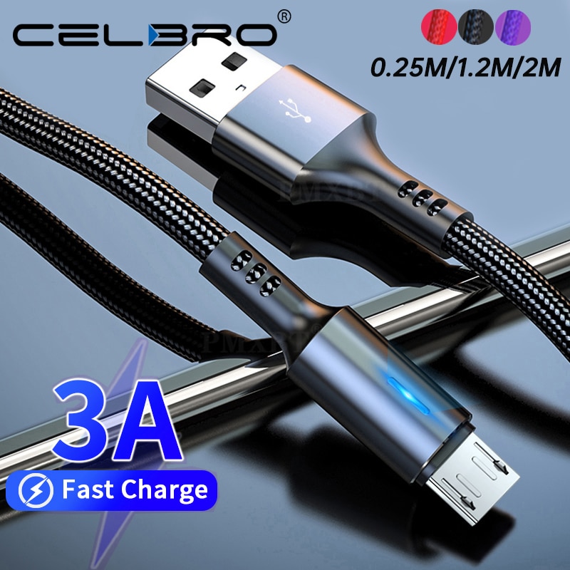 Micro Usb Kabel 3A Snelle Oplaadkabel Lange Voor Samsung Galaxy A11 J7 Tab Een Android Microusb Cabel charger Cord Cavo