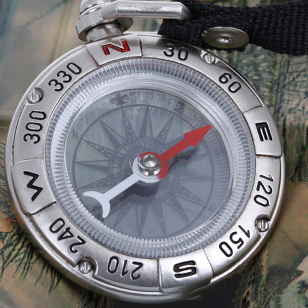 Outdoor Retro Metal Compass With Rope Hook Antique Pocket Watch Compass Portable Multi-function Measuring Ruler Tool