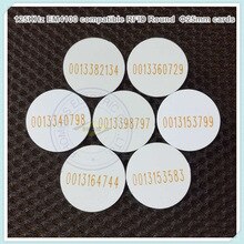 100Pcs 125KHz EM4100 ID RFID compatible cards diameter-25mm Printed number