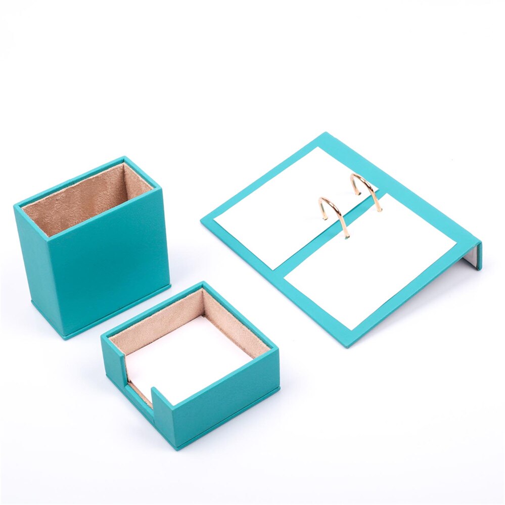 Triple Desk Set/Pen Box, Calendar Holder, Note Paper Holder (Desk Organizer Office Accessories Desk Accessories)