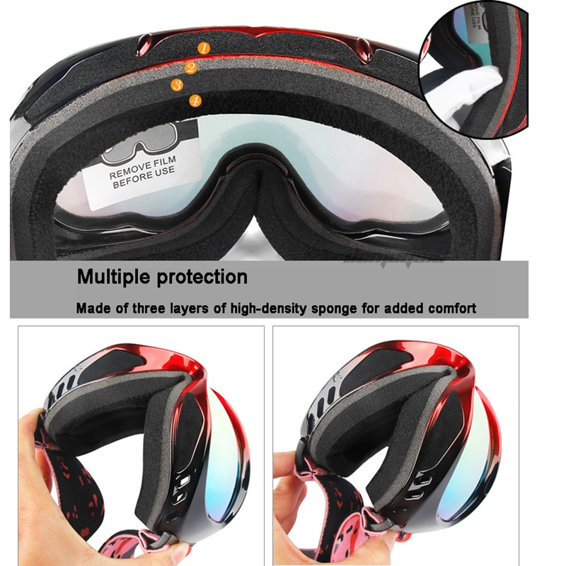 Ski snowboard bril berg skiën skate brillen sneeuwscooter wintersport dubbele laag sneeuw winddicht stofdichte brillen