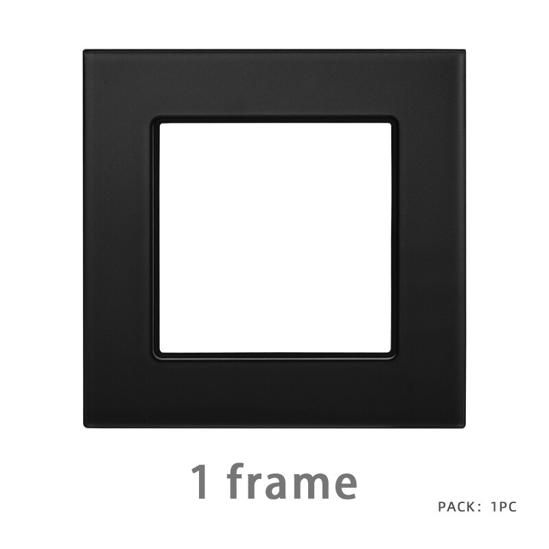 Prise de courant murale Usb, UK US, panneau plastique noir, Module de bricolage, fonction clé, combinaison libre prises électriques prise electrique prise murale prise usb encastrable douille legrand prise murale usb: 1Frame