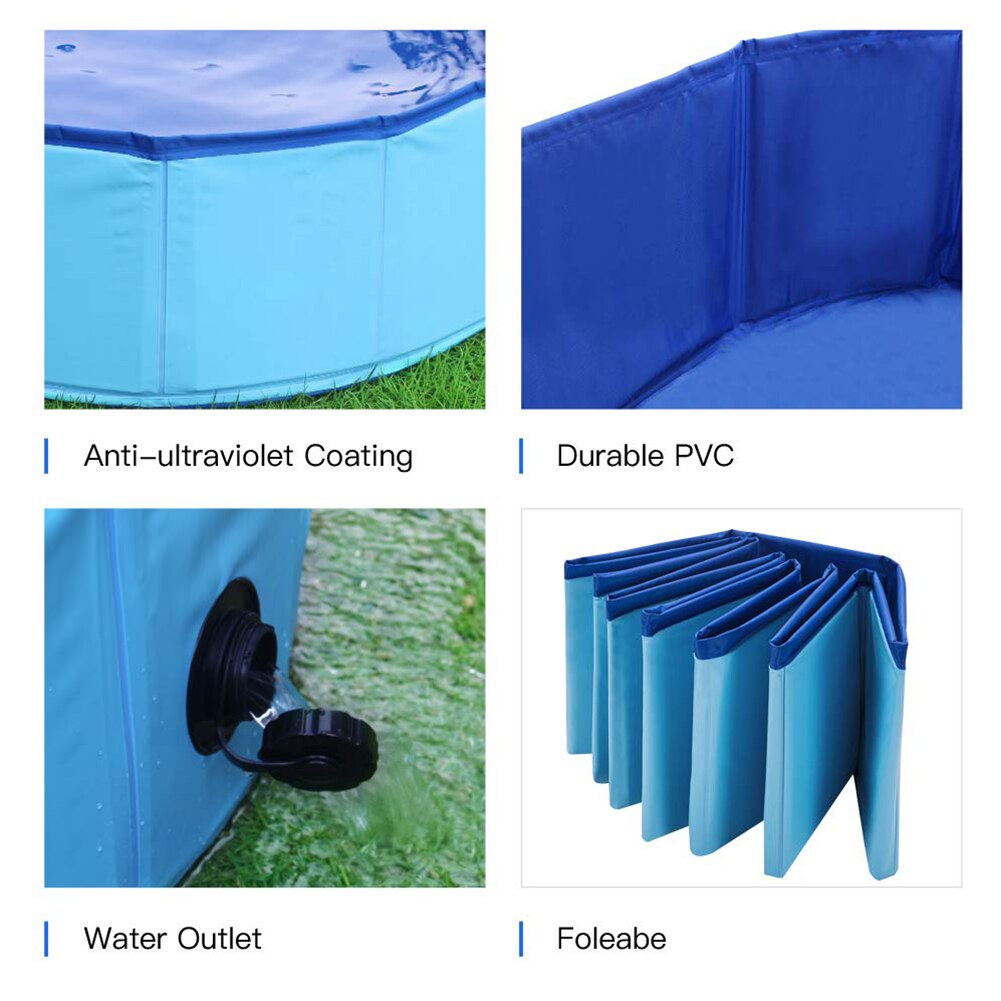 Dog Pool Foldable Dog Swimming Pool Pet Bath Swimming Tub Bathtub Pet Swimming Pool Collapsible Bathing Pool for Pets Kids