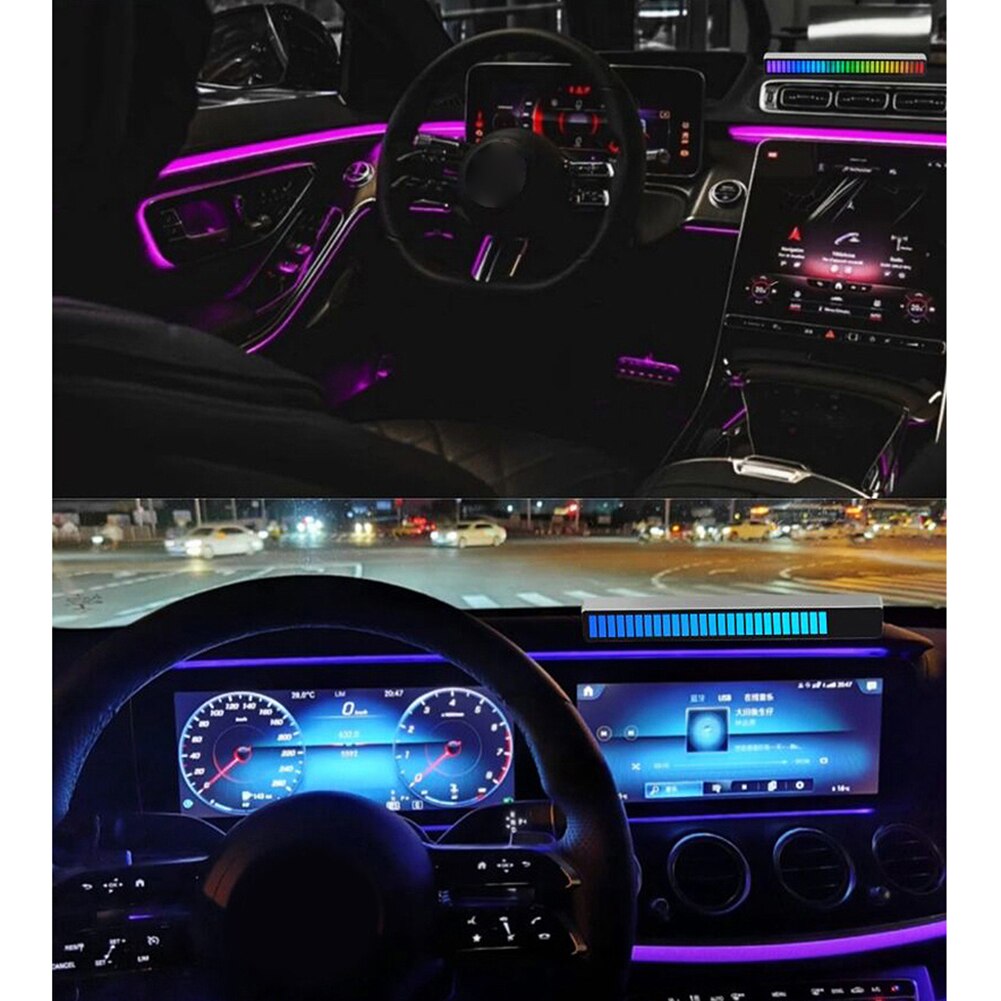 Led light bar, ambient rgb, sound control, app control, pickup, voice-activated rhythm lights, color ambient, car party lamps, music-activated