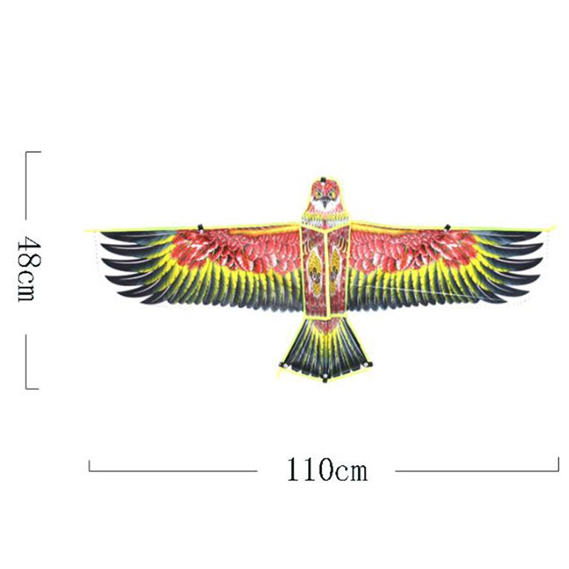 1.1M Flat Eagle Kite Met 30 Meter Kite Lijn Kinderen Vliegende Vogel Vliegers Windzak Outdoor Speelgoed Voor Kinderen tuin Doek Speelgoed 1Pc