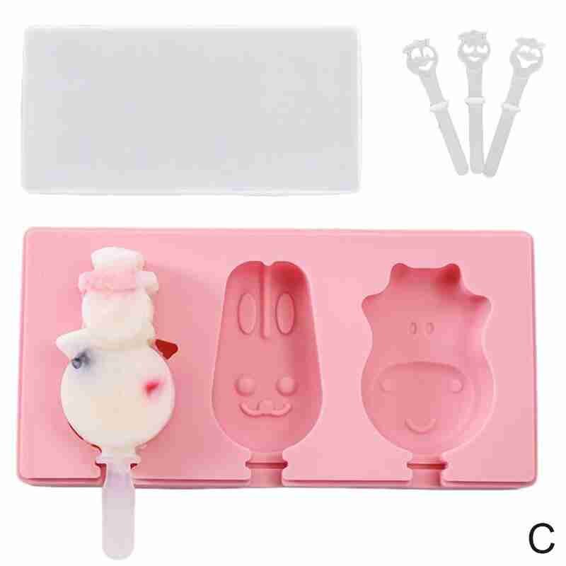 Leuke Silicone Popsicle Mold Set Diy Handgemaakte Ijs Maken Gereedschap Praktische Candy Bar Creatieve Dessert Mold Ice Cube lade: Red