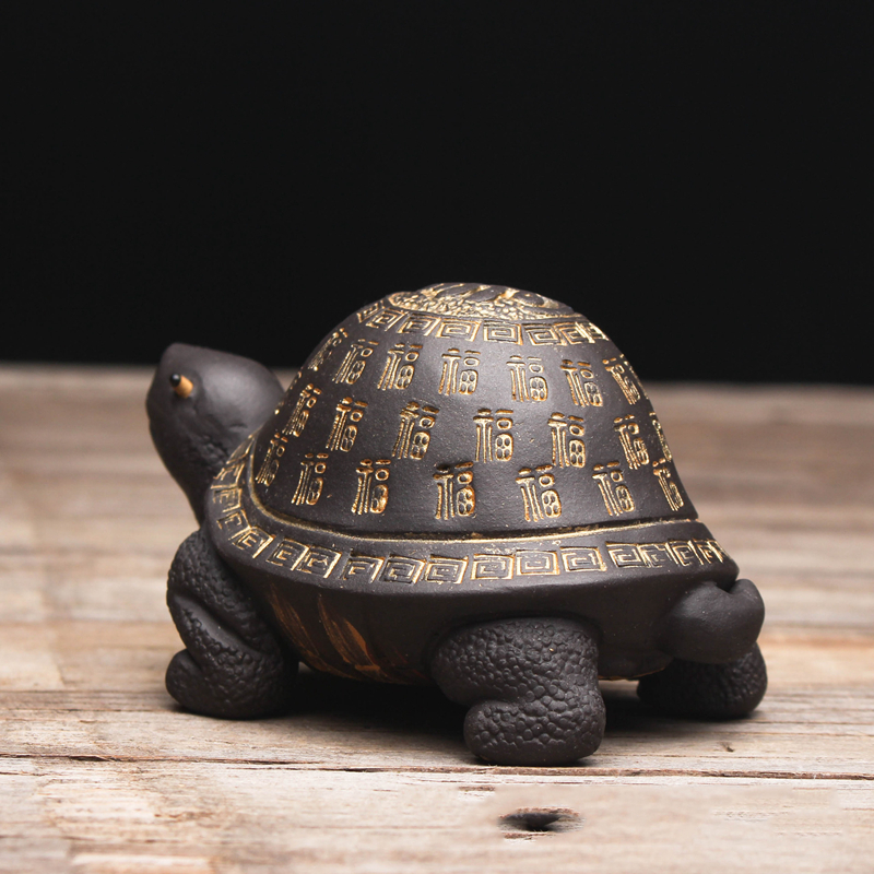 Tortue animale mignonne en argile violette, yixing zisha théière créative, artisanat de décoration pour salon de thé, porte-couvercle