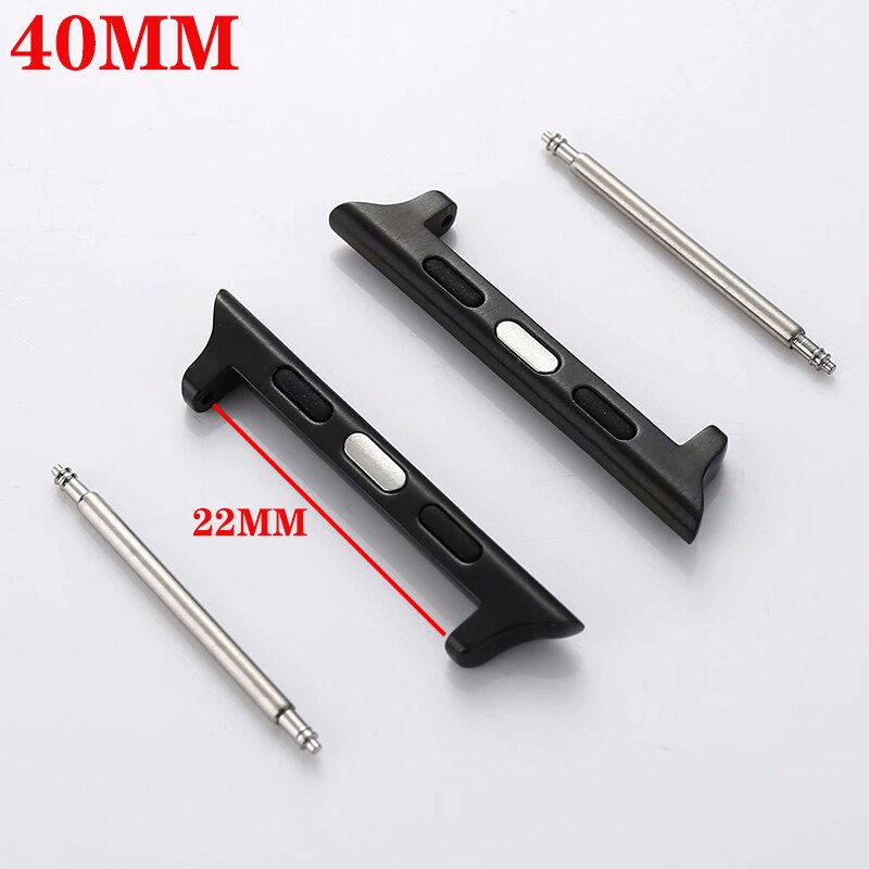 Connector Adapter Voor Apple Watch Band Apple Watch 4 3 5 Iwatch Armband 42Mm/38Mm 44Mm/40mm Naadloze Aluminium Linker 4/3/2: Black-40MM