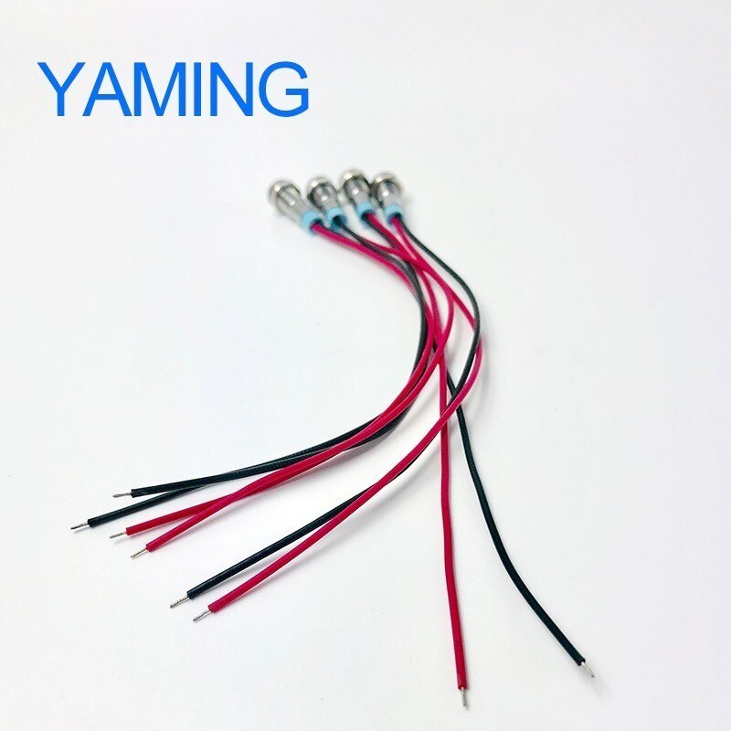 LED Metalen lampje 6mm waterdichte Signaal lamp Pilot Afdichting 6V 12V 24V 220v met draad rood geel blauw groen wit