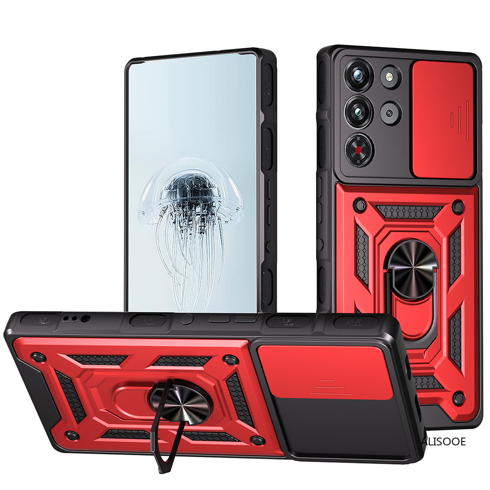 Funda for ZTE Redmagic 10 Pro Case Slide Camera Ring Stand Protection Cover for ZTE Red Magic 10 Pro Plus Shockproof Capa: SKY BLUE / ZTE nubia Red Magic 10 Pro+