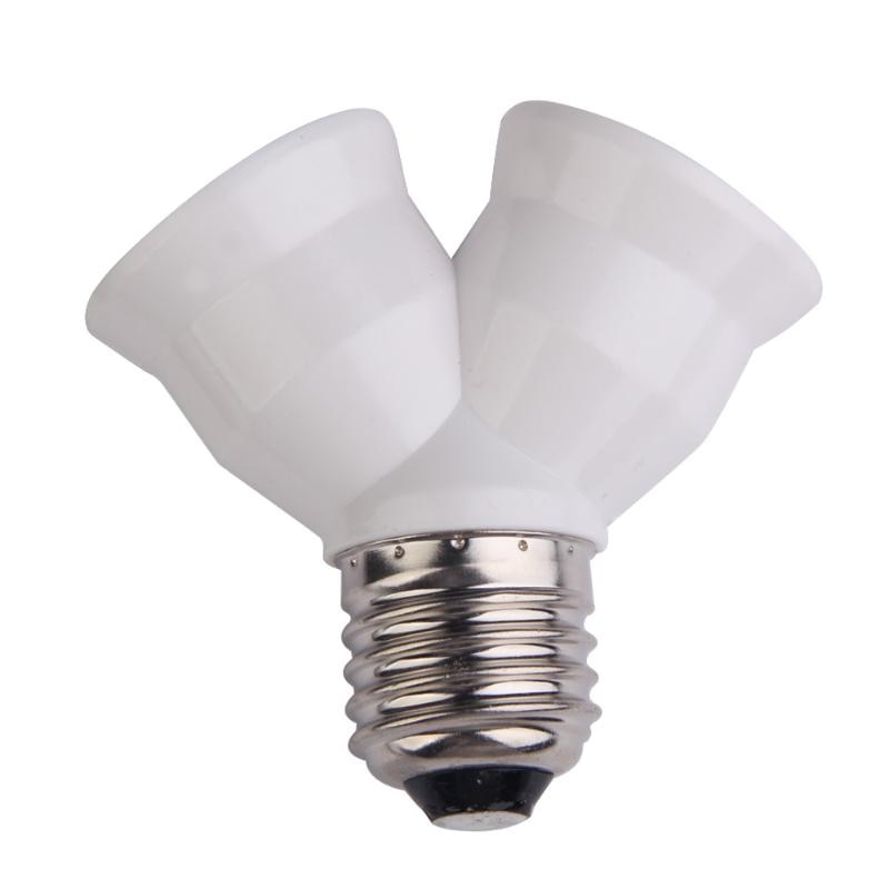 2 In 1 Y Vorm E27 Lampvoet Vuurvast Materiaal Houder Converter Socket Light Bulb Splitter Adapter Gloeilamp Basis houder