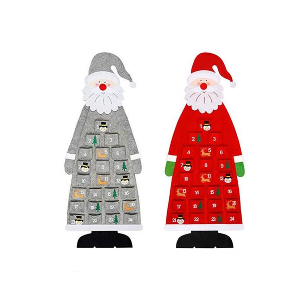 Interesting Festival Advent Calendar Santa Claus Year Ornaments Hanging Decorations for Home Office 2 Colors Random Pattern