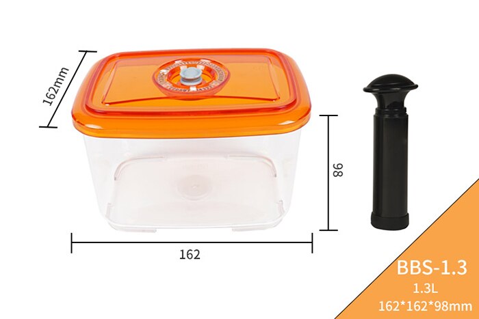 LAIMENG Vacuum Container Plastic Food Storage Container With Lid Damp Proof Large Capacity Kitchen Box for Vacuum Sealer S250: BBS-1.3