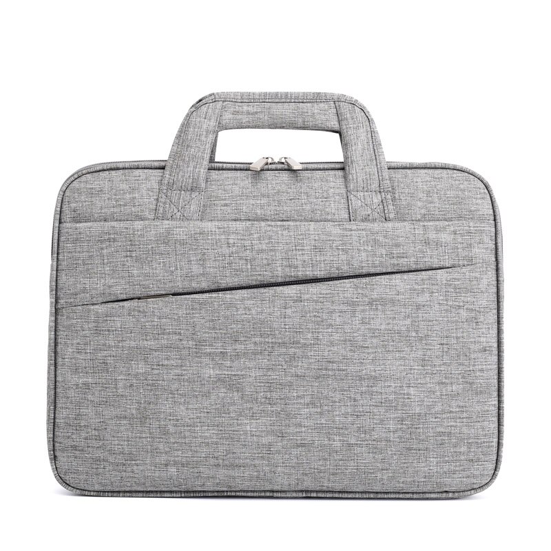 Cesha heren waterdichte canvas 15 inch laptoptas duurzame documententas draagbare draagbare portfolio: Grijs