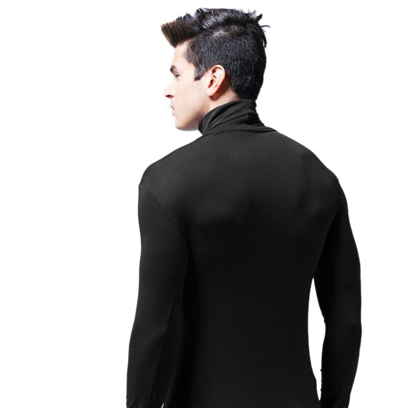 Modal Fabric Thermal Autumn Winter Bottoming T-shirtMenUnderwear Tops Long Sleeve Neck Wrap Elastic Seamless Warm Clothes