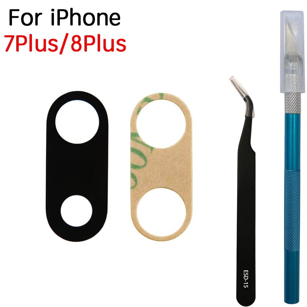 Achter Back Camera Glas Lens Cover Voor Iphone 6 6S 6SP 7 7P 8 Plus X Xr Xs 11 12 Pro Max Met Lijm En Reparatie Tools: 7Plus 8Plus