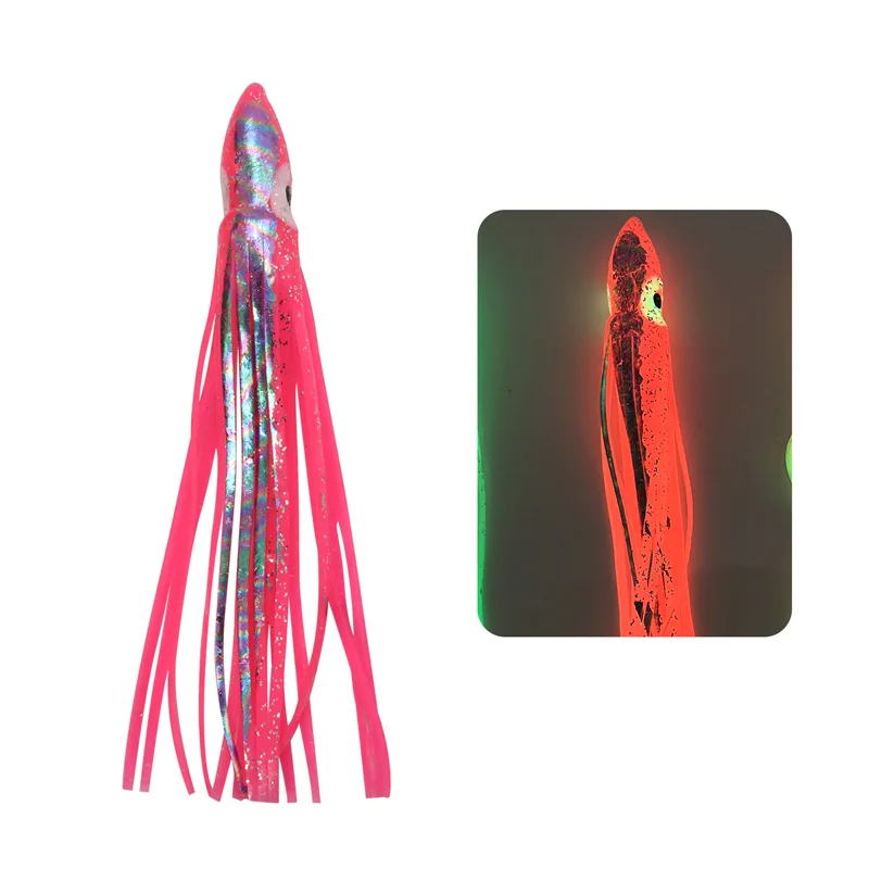 8/10/12cm saias de lula macia luminosa pesca no mar polvo fakebait atum isca de pesca biônico lula isca barco equipamento de pesca: 120MM / Amarelo