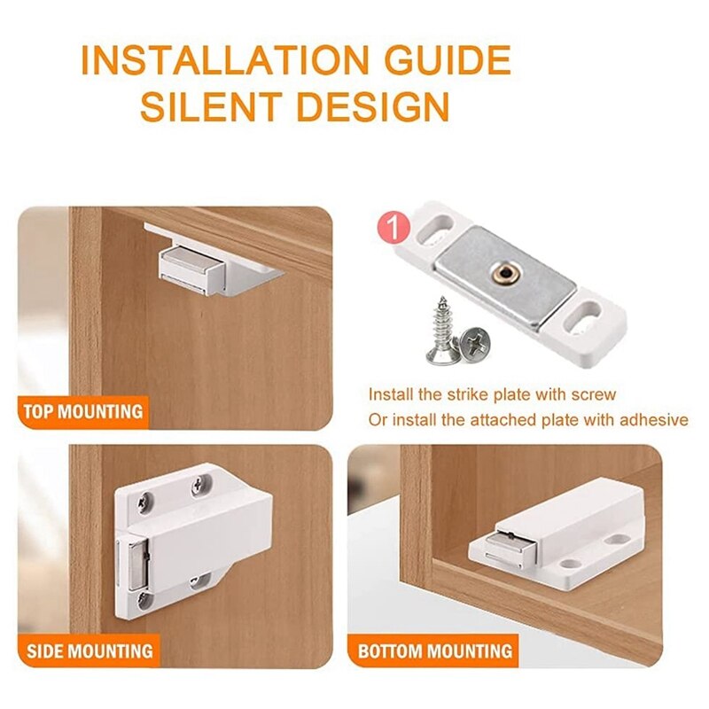 Push Klink Zware 4 Pack Push To Open Kast Hardware Magnetische Contact Vergrendelingen Voor Grote Deur Push