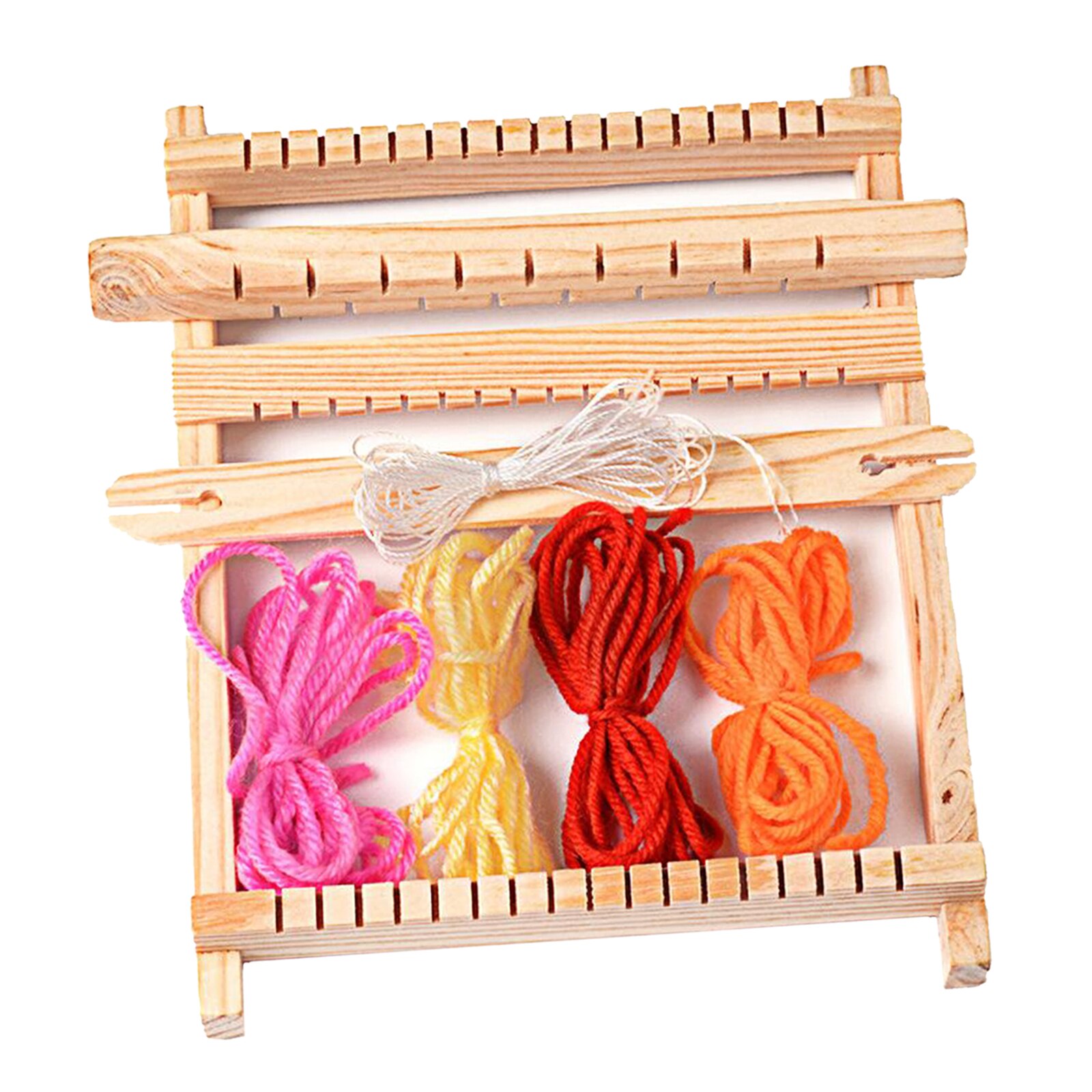 Weaving Loom Kit Wooden Warp Loom Hand Knitting Loom Tapestry Hand-Knitted Machine DIY Woven Set for Beginners and Children