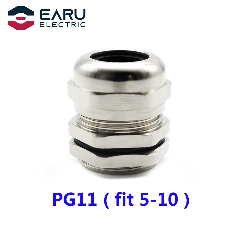 1PCS PG Series Metal Waterproof Joint Fixed Sealing Cable IP68 Cable Connector Brass Nickel Plated Gland Connector: PG11