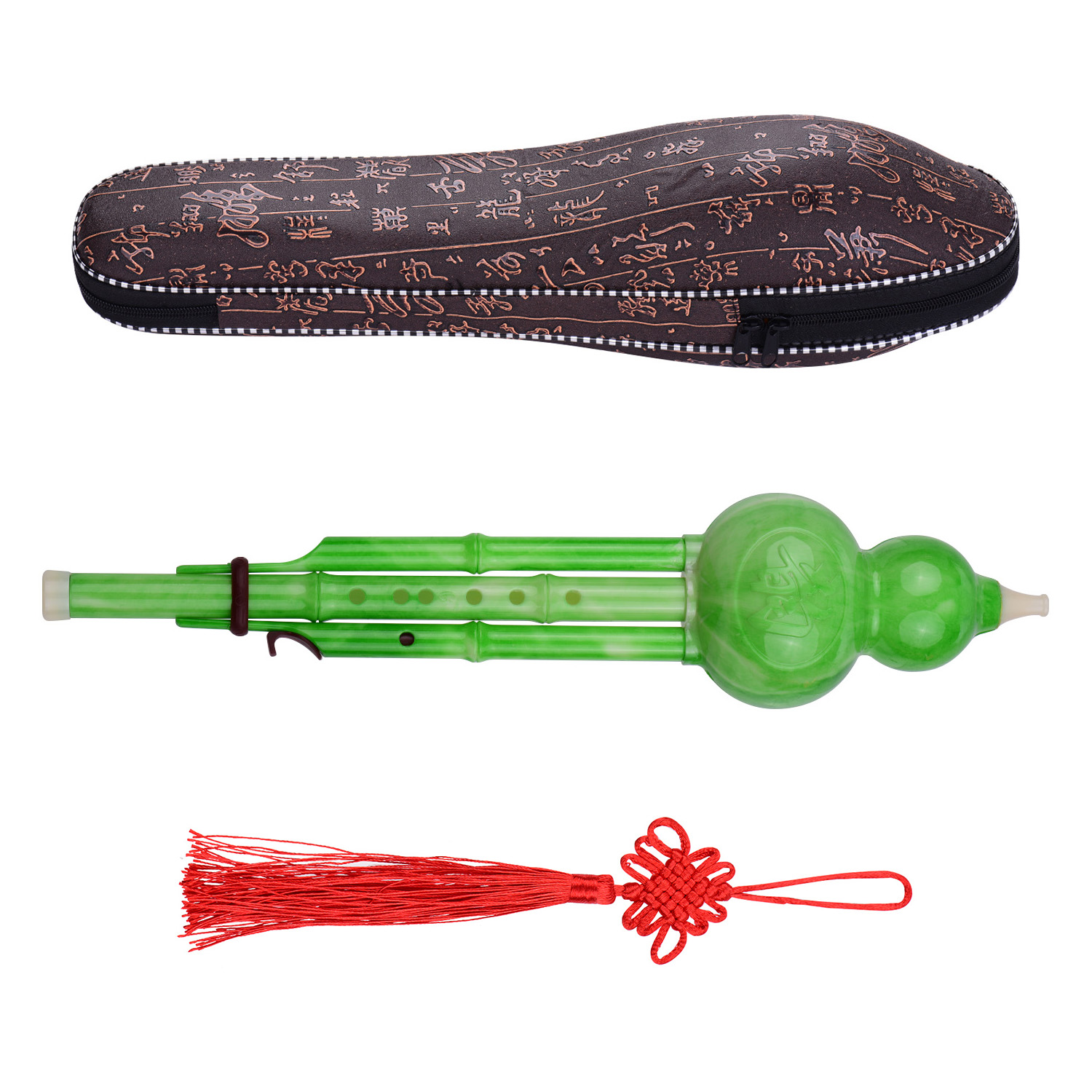 2- ton-c-tonart, hulusi-kürbisflöte, harzpfeifen, traditionelles chinesisches instrument mit chinesischem knoten, tragetasche für anfänger