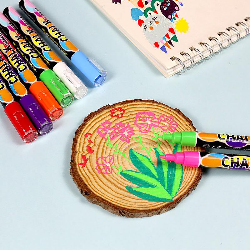Stylos marqueurs à craie liquide effaçables, tableau d'écriture LED multicolore, fenêtre en verre, marqueur d'art, peinture pour enfants, tableau noir