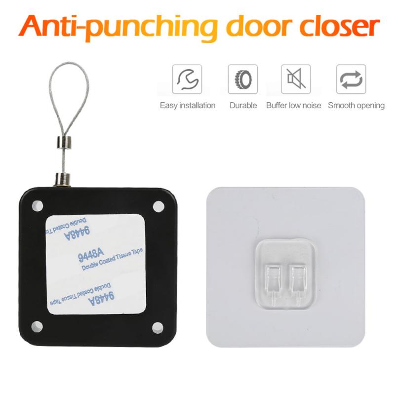 3/5Pcs Punch-Gratis Automatische Deurdranger Zelf Pull Lijn 800G Pull Draad Touw Lengte 1.2M Rustig Veilig Snijden Ruimtebesparend