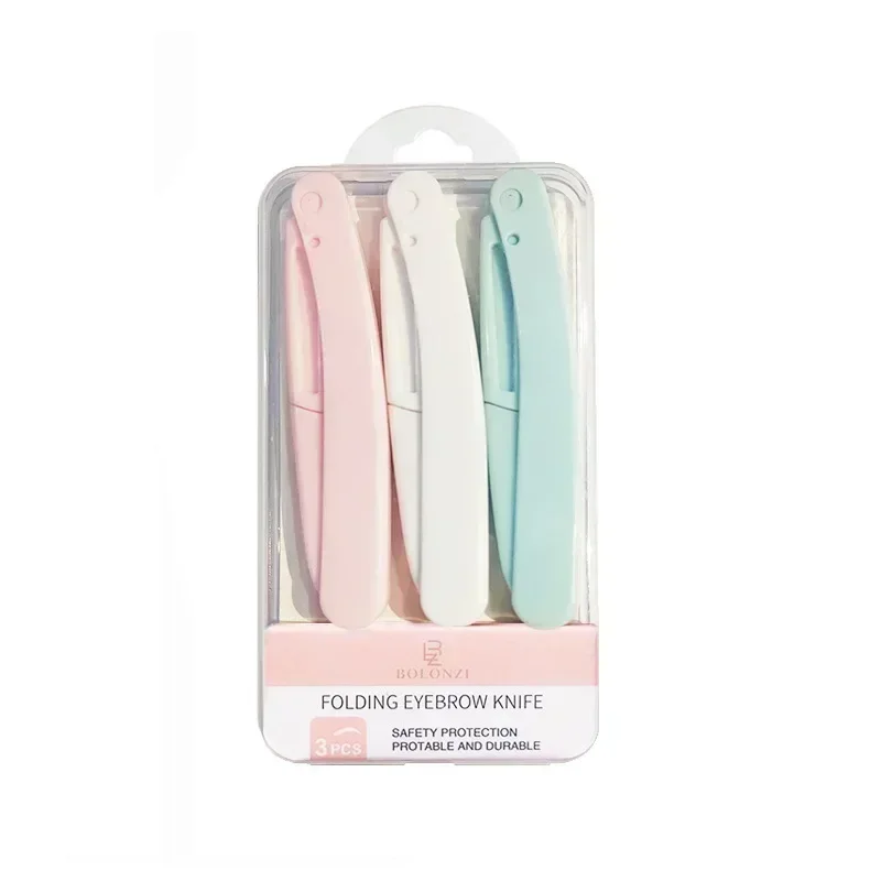 1/3pc Safe Folding Ladies Face Shaver Eyebrow Trimmer Blade Anti-Scratch Razor Makeup Tools Eyebrow Trimmer Face Razor for Women: Copper