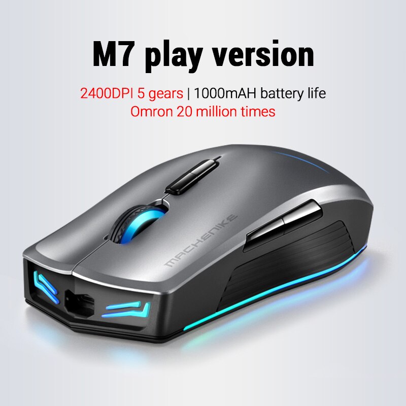 Machenike M7 wireless mouse gaming mouse OMRON RGB backlight Programmable rechargeable 16000 DPI computer mouse: Play Version