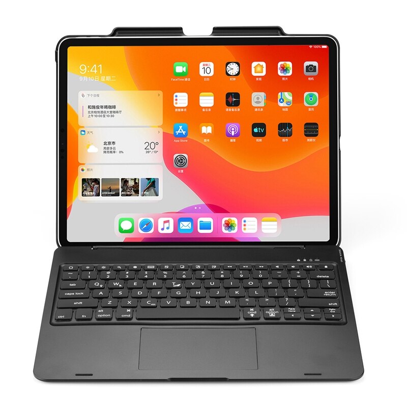 F129ts 12.9- tablet bluetooth toetsenbord voor ipad pro verwijderbare bluetooth toetsenbordhoes met touchpad