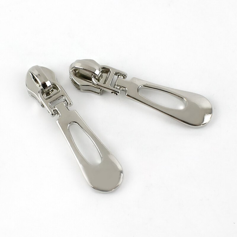 5/10Pcs Rits Sliders Voor 5 # Nylon Ritsen Trekt Jas Pocket Rits Hoofd Tas Reparatie Kits Vervanging diy Naaien Accessoires: Silver / 5Pcs